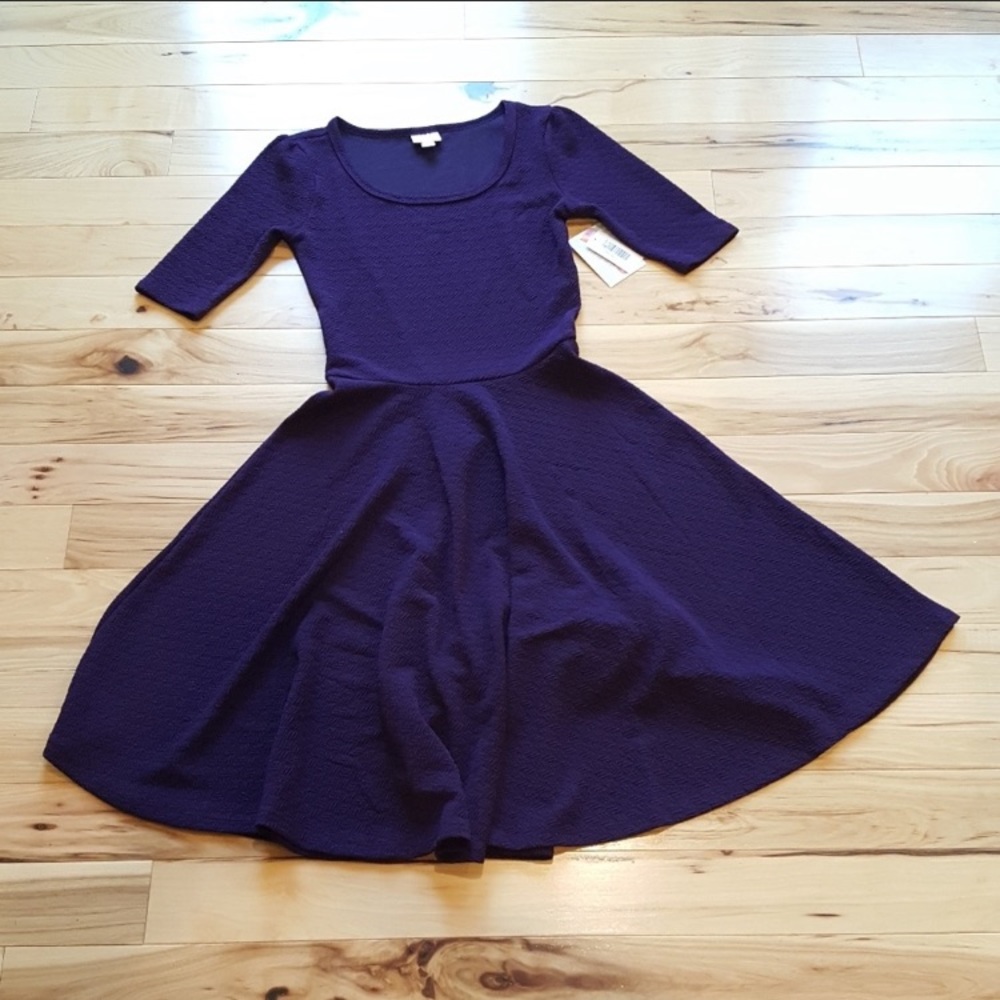 NWT Lularoe Nicole dress deep purple plum size S
